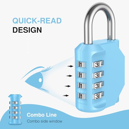 image for Puroma 1 Pack Combination Lock for Locker 4 Digit Outdoor Waterproof P