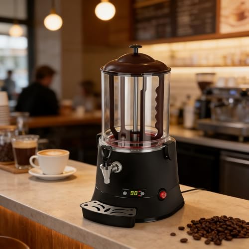 WDDEYYDS Máquina Comercial para Hacer Chocolate Caliente, Dispensador Eléctrico con Calentamiento y Mezcla Continuos, 30-90°C, para Chocolate, Café, Té con Leche, Cafeterías, Catering 10L