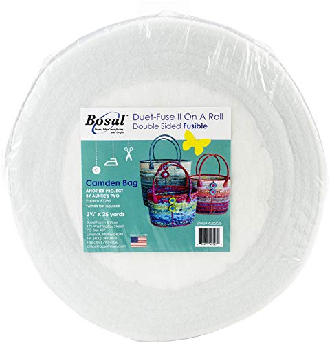 Bosal Foam & Fiber Duet Fuse II Double Sided Batting Camden Bag Precut Fusible, White