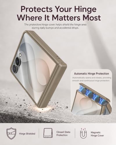 Image of STORMTAL for Samsung Galaxy Z Flip 8 Case, Hinge Protection, Built-in Screen Protector, Wireless Charging, Shockproof, Slim Rugged Phone Protective Case for Galaxy Z Flip 8