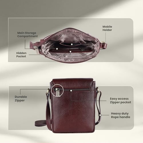Image of HAMMONDS FLYCATCHER Unisex-Adult Genuine Leather Messenger Sling Bag|Sb1160