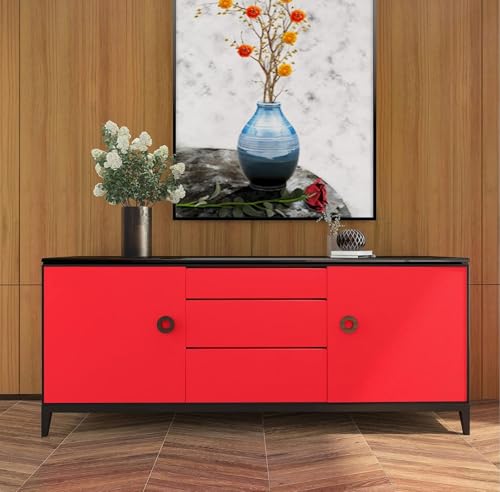 Image of WISDOM Glossy & Matte Wallpaper Peel & Stick Contact Paper Self Adhesive Vinyl for Kitchen Cabinet and Furniture Countertop Waterproof Removable (24x200 Inch, Red Matte)