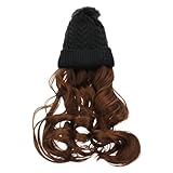 WRITWAA Damen Strickmütze mit Integrierter Langhaar perücke Weiches...