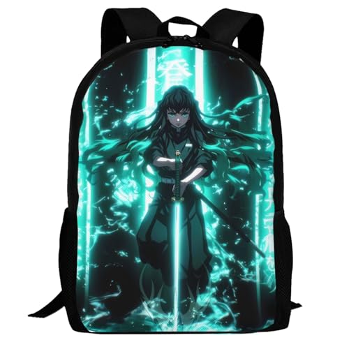 Muichiro Tokito Backpack,3d Print Laptop Backpack Lightweight Casual Daypack Bookbag Multi-Function Travel Backpack 16.5 In