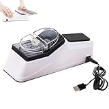 Elektrischer Messerschärfer, Doppelseitiger Messerschärfer, Elektrischer Messerschärfer, Schnellschärfen in 5 Sekunden, Automatischer Messerschärfer for alle Messertypen(2pcs)