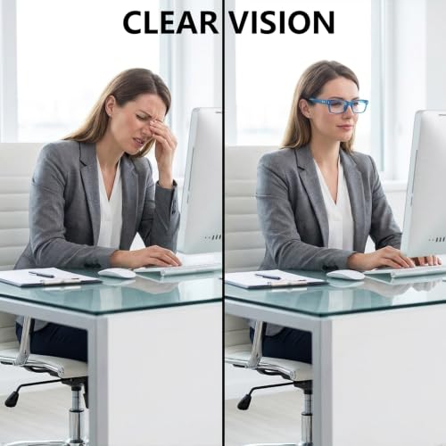 Image of Eyekepper Blue Light Reading Glasses Men Women 1.25, Blue 2 Pack