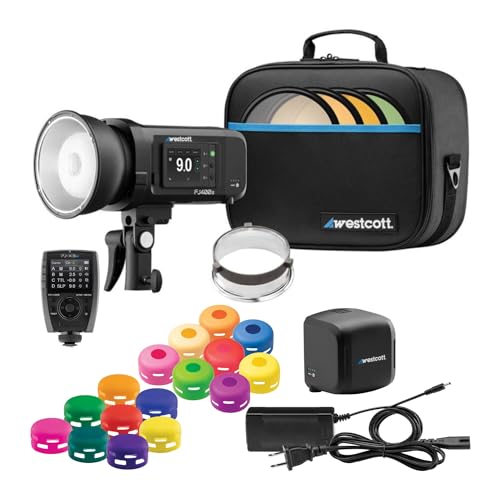 Westcott FJ400 II 400Ws Touchscreen Strobe Bundle with AC and DC Battery with Adapter, Universal Wireless Flash Trigger, FlexiGels, and FlexiGels with Silicone Rubber Body (5 Items)
