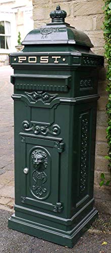 Post Box/Mail Box Freestanding Cast Aluminium Letter Box in Green