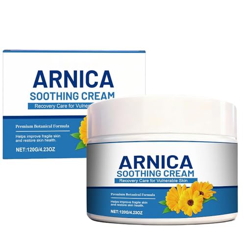 Extra Strength Arnica Bruise Cream - Fast-Acting for Bruising, Swelling & Thin Skin, with Vitamins K, C & E, Hydrating Moisturizer for Face & Body arnica bruise cream (120g)