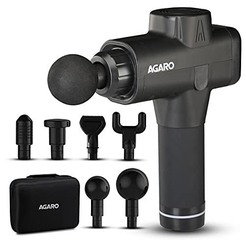 Image of AGARO Supreme Gun Massager for Back Pain Relief, Remove Muscle Fatigue Black & Dual Channel TENS Massager TM2421, 24 Mode, 20 Intensity Level, 13 Gel Pad, Carry Bag (Black) - Muscle Recovery Combo