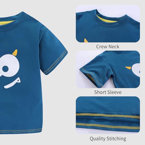 Image of Mud Kingdom Boys Girls T-Shirts Cotton Cute Cartoon Graphic Tees for Kids 2-8 Years