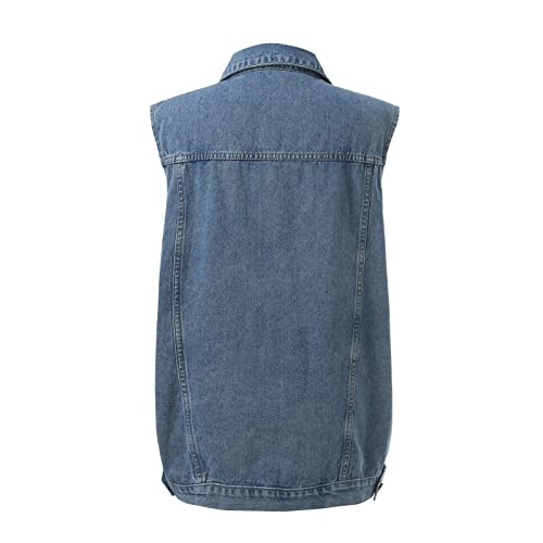 Chaleco vaquero largo de entretiempo con diseño oversized holgado perfecto como ropa de calle 6