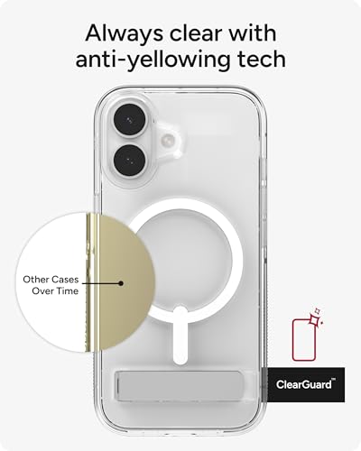 ZAGG Crystal Palace Case with Kickstand for iPhone 17, Clear | Drop Protection (13ft/4m), MagSafe Charging Compatible, ClearGuard Anti-Yellowing Technology, Scratch Resistant Phone Case - image 3