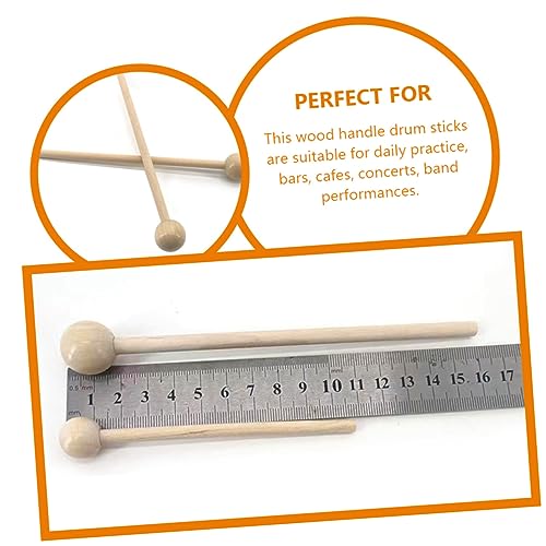 Baquetas de madera con cabeza redonda para percusión miniatura 6