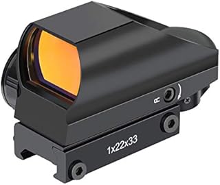 OTW RS-25 1x22x33mm Reflex Sight, Multiple Reticle Red Dot Sight with Picatinny Rail Mount, Absolute Co-Witness