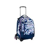 TESSUTO: Poliestere Seven Trolley Scuola Sganciabile Jack 3 Ruote Detach, Blu Viola, CLOUDY SHAPES, 3 in 1, Triplo Uso, Zaino con Carrello Sganciabile e Zainetto Staccabile, Maxi Capienza, Scuola e Tempo Libero