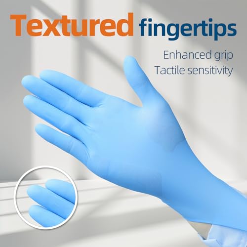 Nitrile Exam Gloves, 3.5-Mil Blue Disposable Latex-Free, Extra Soft Medical Gloves Small Case Of 1000, Powder-Free for Medical, Cleaning, Cooking, Esthetician, Food-Safe, S