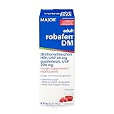 Major Robafen DM Raspberry Flavor Cough Suppressant and Expectorant for Adults, Non-Drowsy Cough Syrup for Chest Congestion Relief – 8 fl oz (1 Pack)