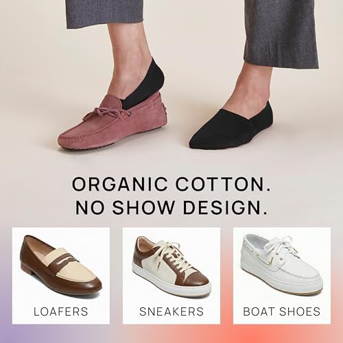 ONDO Organic No Show Cotton Socks – Invisible, Non-Slip, Soft Comfortable Toe – Men & Women – 4-Pack in Arctic White (M) - 2