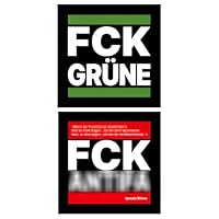 100 Stück FCK Grüne Aufkleber und FCK ANTI Aufkleber, 7,4 cm x 7,4 cm, Set mit jeweils 50 Stickern, Anti Ampel Weg Bundesregierung Baerbock Habeck