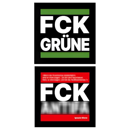 100 Stück FCK Grüne Aufkleber und FCK ANTI Aufkleber, 7,4 cm x 7,4 cm, Set mit jeweils 50 Stickern, Anti Ampel Weg Bundesregierung Baerbock Habeck