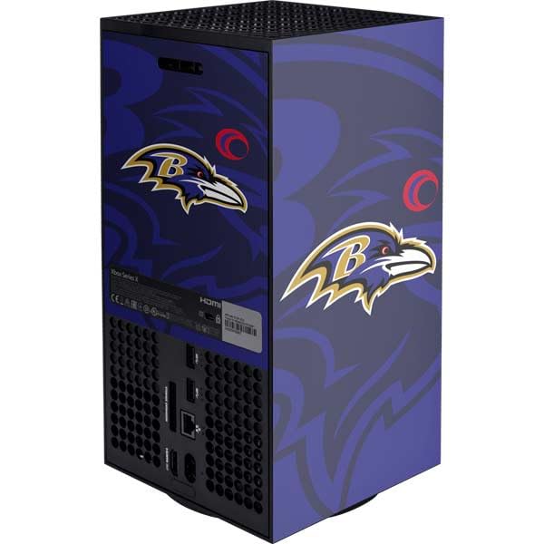 Skinit Decal Gaming Skin Compatible with Xbox Series X Console - Officially Licensed NFL Baltimore Ravens Double Vision Design