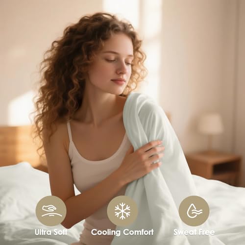 CozySmile California King Sheet Set - 4 Piece Silky Soft Hotel Luxury Cooling Sheets for King Size Bed, 16" Deep Pocket Easy Care Wrinkle Free Bedding Sheet and Pillowcase Set Cal King Size, Ivory by CozySmile - Used condition - Image 2