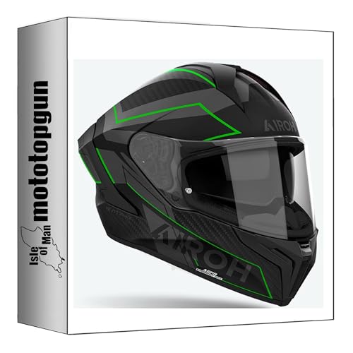 Casque intégral Airoh Matryx Sentinel vert mat taille XL pour moto