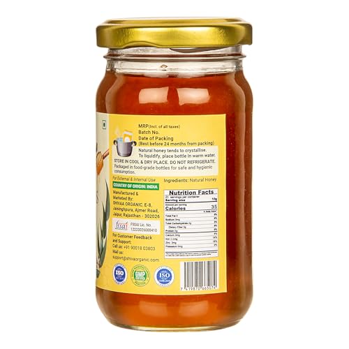 Image of Shiva Organic Raw Eucalyptus Honey 250g | 100% Pure NMR Tested | Raw and Unprocessed