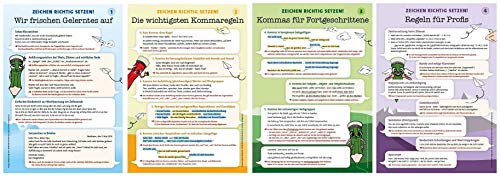 Plakate – Zeichen richtig setzen! 5 bis 10 – DIN A1: Vier Plakate – DIN A1 – Wir frischen Gelerntes auf, Die wichtigsten Kommaregeln, Kommas für ... (Trainingsbücher: Sicher zum Abschluss)