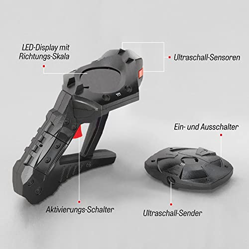 Die drei ??? Peilsender von KOSMOS, Finde das Geheimversteck mit unsichtbarem Ultraschall, Detektor mit LED-Skala zeigt Richtung und Entfernung an, Detektiv Spielzeug Set für Kinder ab 8 Jahre