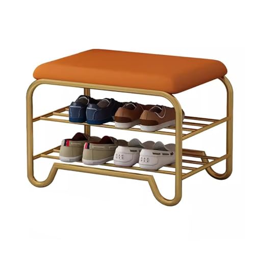 Meuble rangement à chaussures entrée en métal avec banc de rangement et assise 40 à 70 cm