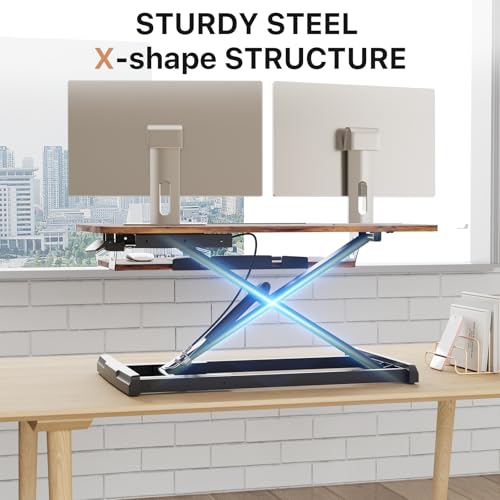 JOY worker 32" Standing Desk Converter with Spring-Lift & Keyboard Tray — view 7