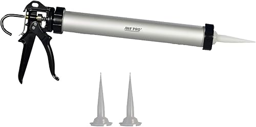 AWF PRO Pistola de calafateo para salchichas, paquete de papel de aluminio de 20 oz y cartucho convertible de 10 oz, relación de empuje 18:1, cañón