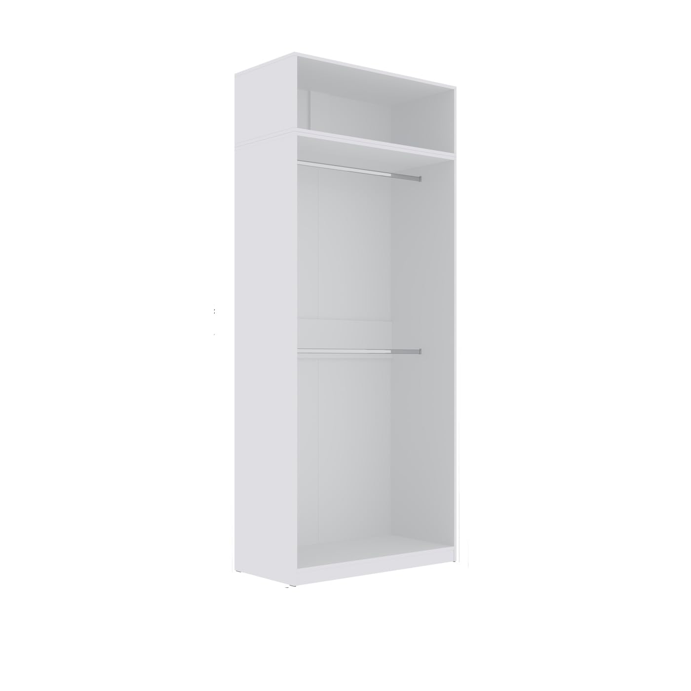 Marmex Garderobenschrank-Set TRES U/NB, begehbarer, offener Kleiderschrank mit Kleiderstangen, Einlegeböden für Kleidung, Schuhe, ohne Türen für Schlafzimmer, Ankleidezimmer 320x246x51 (weiß)
