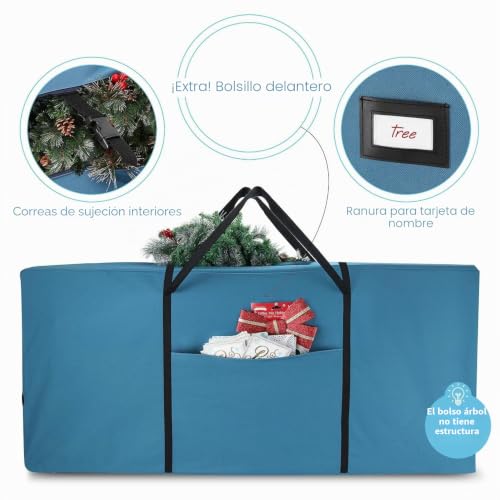 Miniatura 6 de Hearth Harbor Bolsa De Almacenamiento Para Árbol De Navidad, Caja De Almacenamiento Impermeable Para Árbol De Navidad, Bolsa Impermeable Para Árbol De Navidad Con Asas Reforzadas Y Cremallera Doble,