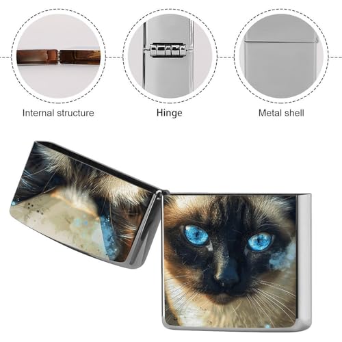 Funda para encendedor diseño Siamese Cat Art miniatura 5
