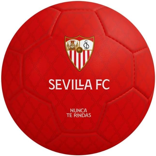 Balón Sevilla Fútbol Club Rojo Talla 5 tamaño Similar al reglamentario Nunca Te Rindas