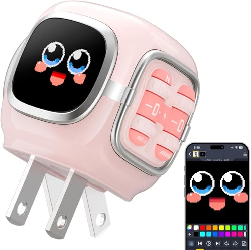 Divoom Dipow 35W, 2026 New USB C Charger Block, Fast GaN Charger with Pixel Screen, Cute Foldable Compact Power Adapter for iPhone 17/16, Galaxy S25/S24, Pixel 9/8, MacBook Air, iPad Pro (Pink)