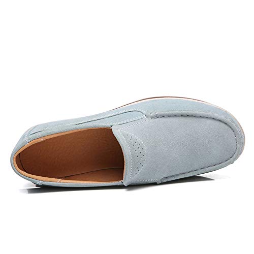 Image of YING LAN Women Slip On Loafers Comfort Suede Moccasins Wide Low Top Shoes