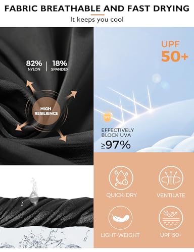 Buauty High-Waisted Women's 12" Swim Shorts with Liner UPF50+ Board Shorts with Pockets Quick Dry Swimsuit Bottom4