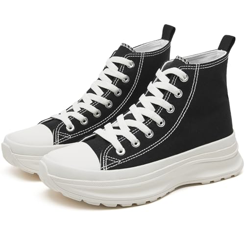 Yageyan Womens High Top Sneakers - Platform Shoes, Canvas, Tennis, Classic, Casual, Comfortable