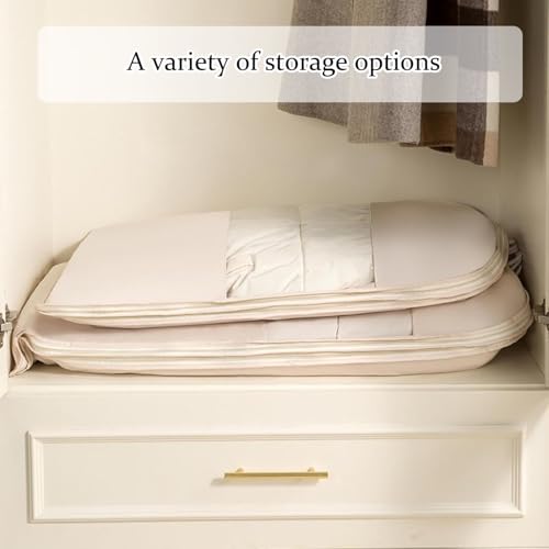 Space Saving Hanging Garment Bag with Self Compression Zipper, Space Saver Closet Organizers,Dust Cover Clothes Bags for Down Coat (Large) 6