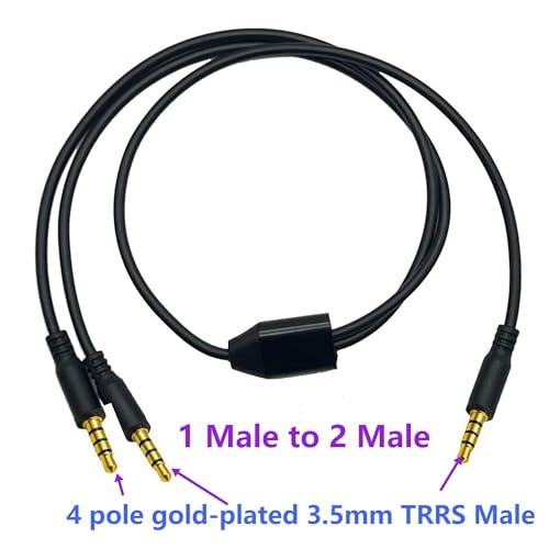 Cable divisor de audio 3.5mm TRRS macho a 2 macho 1M miniatura 4