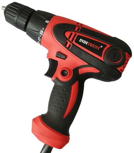 Image of Inditrust 500W Electric Screwdriver Drill Machine 10mm with Variable Speed, 100% Copper Winding Motor, Reversible Power Drill, Wood Metal Wall, Home DIY Tool with 6 Months Warranty