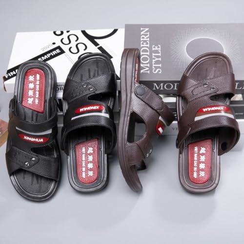 Premium Comfort Vintage Leather Flip-back Outdoor Sandals Sildes Summer Slippers For Men Soft Sole Flip Flops Indoor Footwear2