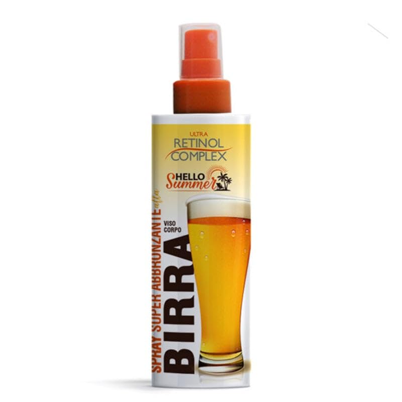 Spray Super Abbronzante alla Birra Abbronzatura Rapida e Intensa Hello Summer Ultra Retinol Complex