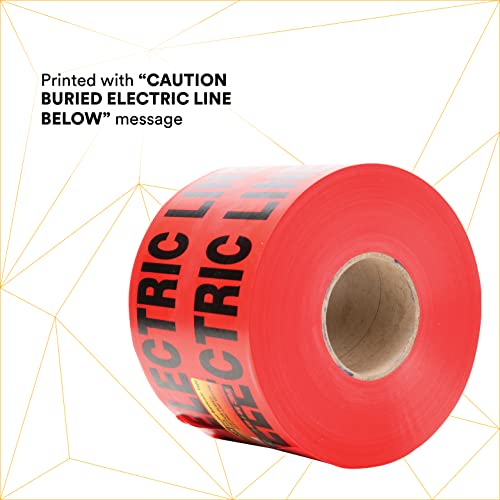 3M Buried Barricade Tape 368, Printed with 'Caution Buried Electric Line Below' Text, 6' Width, 1000 Foot Length (Pack of 1) by 3M - Image 4