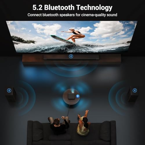 Image of AUN Ray Pro Max 4K (Japan) HDR10, 2500 ANSI & 30000 Lumens Brightest 1080p Projector 4K Ultra HD Support, Fully Sealed, AI Automatic Focus & Keystone, HDMI ARC, WiFi, Dual HDMI Projector for Room