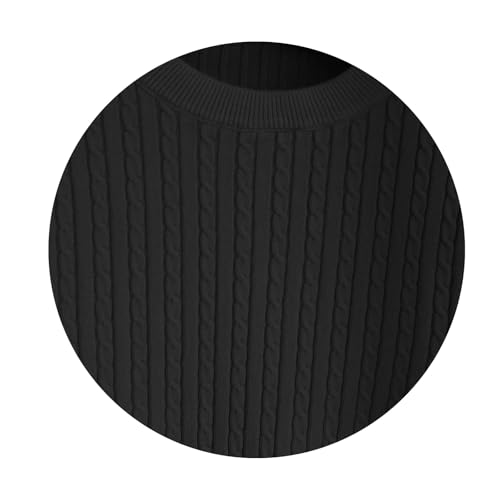 Mens Crewneck Cable Knit Pullover Sweater Slim Fit Lightweight Twist Patterned Soft Cotton Material for Casual2